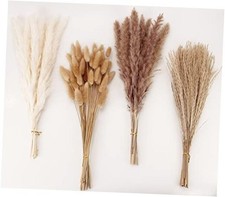 Dried Pampas Grass Decor, 100 Stems Pampas Grass Contains Bunny Tails 100PCS