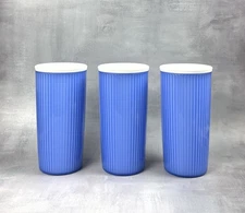 Tupperware Set Of 3 Blue Plastic 24oz Tumblers-No Lids