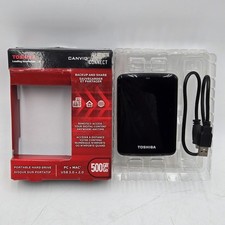 Toshiba Canvio Connect Portable External Hard Drive 500GB V73600 in Box Tested