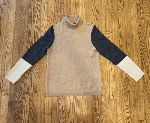 Morgan Taylor 100% Cashmere Multicolor Turtleneck Womens Large Sweater Classic