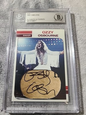 レア Ozzy Osbourne オジー BLACK SABBATH サインCD Ozzy Osbourne Signed Cut Card 1/1 Rare Black Sabbath Beckett