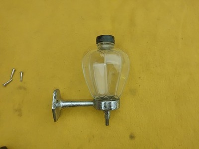Vintage Glass Metal Liquid Soap Dispenser with Mount