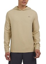 Quiksilver Men's L Tan Hooded Long Sleeve Shirt Regular Fit 4-Way Stretch M0630