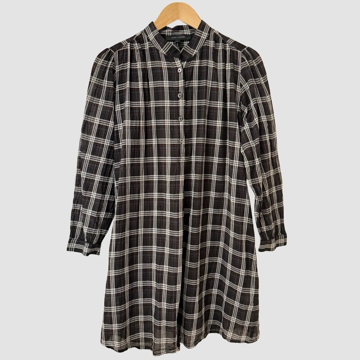 marc jacobs long sleeve dress Marc Jacobs Designer Patterned Long Sleeve Mini Dress Size S