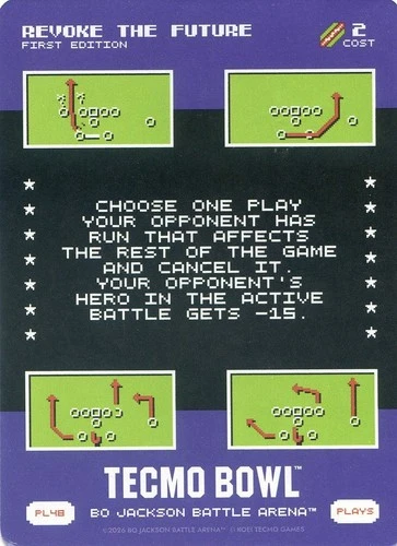2026 Bo Jackson Battle Arena Tecmo Bowl Play Card #PL48 REVOKE THE FUTURE