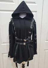 Póster Dolls Kill Grl Negro Tirantes Bondage Goth Came To Slay Arnés Sudadera con Capucha Top