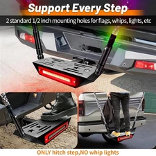 Fit 2" Tow Trailer Receiver Hitch Step Bar Bumper Guard w/ 108 LED Brake Light