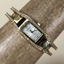 Anne Klein Women 10/7138 Fashion Pave Gold Tone Quartz Analog 17mm Watch 6 3/4"