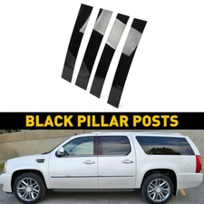 4X Pillar Black Posts For 2007-2014 Cadillac Escalade Window Door Trim Cover Kit