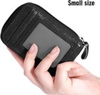 Genuine Cowhide Leather Safe Wallet RFID Blocking Card Holder Zip Around Purse — photo 4