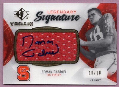 2013 SP AUTHENTIC LEGENDARY THREADS AUTOGRAPHS #LTRG ROMAN GABRIEL #D 10/10