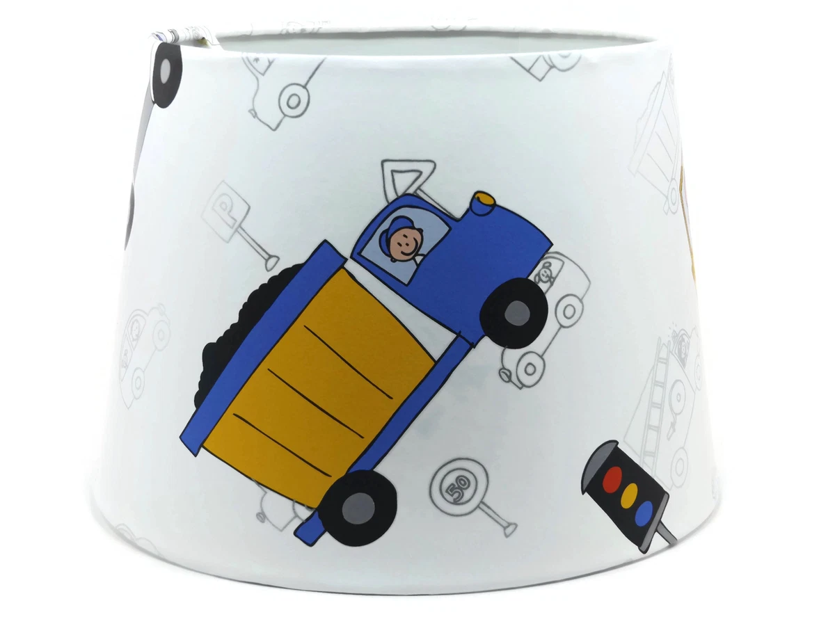 Digger Lampshade Ceiling Light Shade Boys Kids Transport Bedroom Nursery Gifts