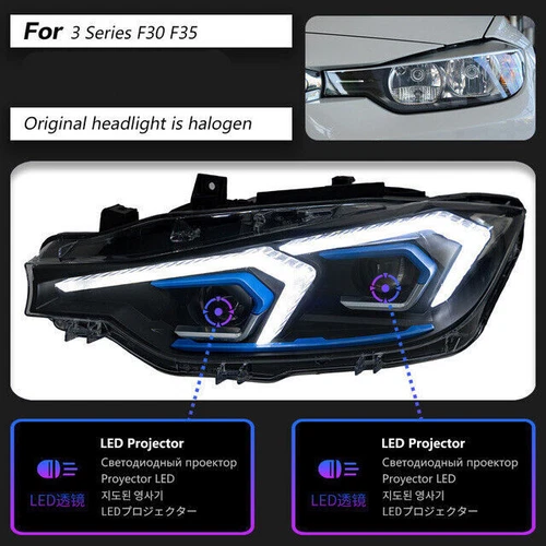 For BMW F30 F35 3 Series 2013-2019 LED Headlight Assembly Projector Turn Signal - Picture 7 of 9
