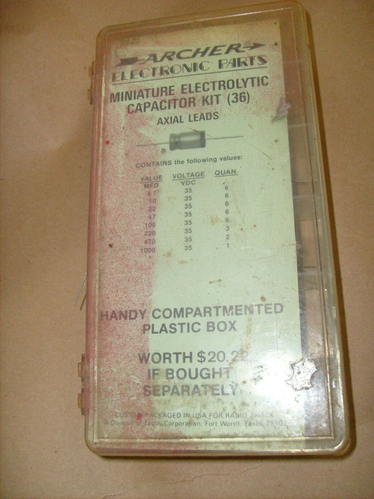ARCHER CAPACITOR 272603 KIT RADIO SHACK DISC LOT WHATS LEFT RADIO