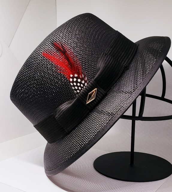 Mens Classic Black lowrider center crease hat fedora Derby eBay