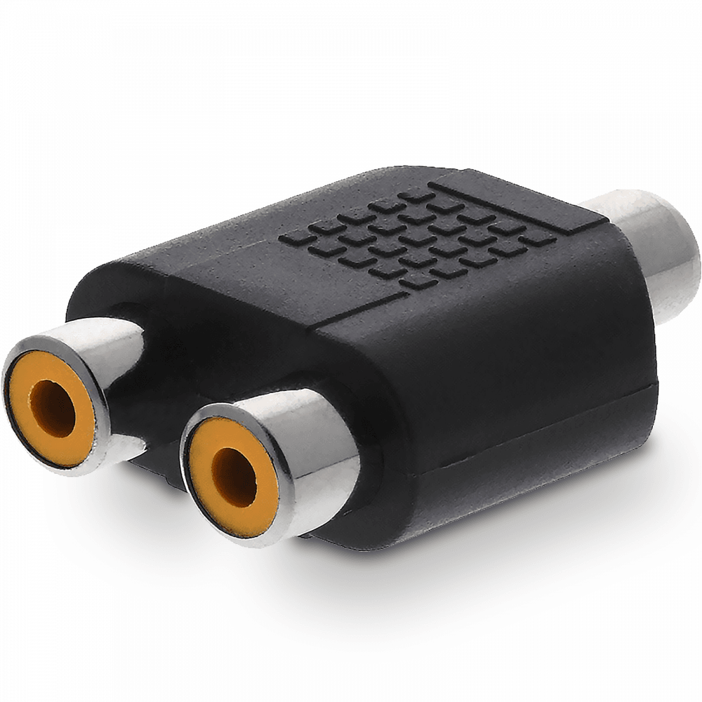 Phono RCA Socket to Twin (2x) Phono RCA Sockets Adaptor Splitter
