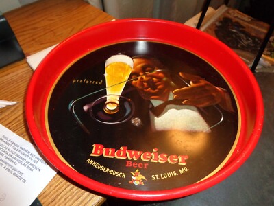 Vintage Budweiser  Beer Tray Anheuser  Brewing Co. St. Louis Mo. 1940s