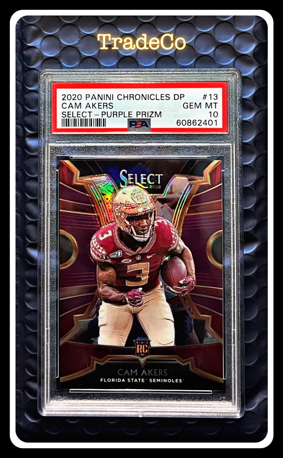 Cam Akers Panini Chronicles Draft Picks Select #13 Purple Prizm