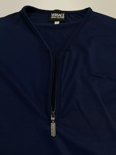 Vintage 2000s Y2k Versace Jeans Couture Women Nylon Zip Longsleeve Top size M - Picture 9 of 13