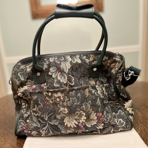Vintage 90s Atlantic Tapestry Luggage Carry On Suitcase Overnight Travel Bag - Picture 11 of 12