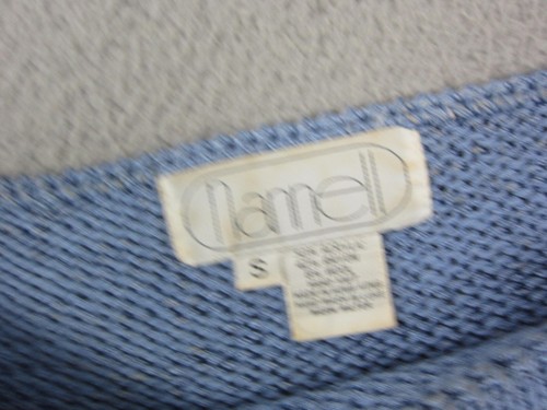 Vintage Nannell Sweater Womens Small S Blue Beaded Sequin Leaf Acrylic Wool - Picture 3 of 13