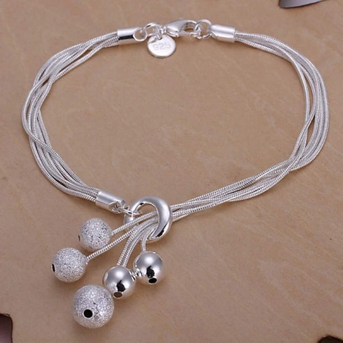 Sterling Silver Square Chain Bracelet for Women & Men Wedding Gift - Picture 4 of 30