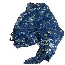 Vintage Mary McFadden royal purple pleated Hollywood neck Collar Blue And Gold