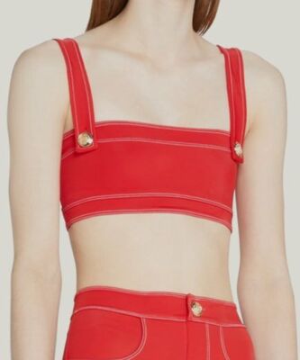 $177 Oye Women's Red Lavinia Bandeau Bikini Top Swimwear Size Medium