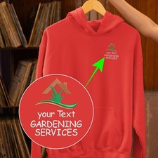 Personalised Custom Embroidered Gardening Services Hoodie Your Text Lawn Garden