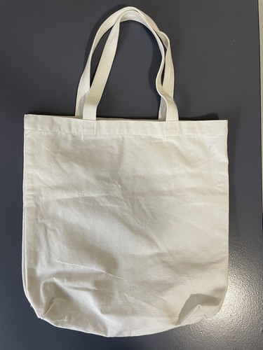 Nordstrom Women's White Canvas Tote - e1015 - Picture 2 of 3