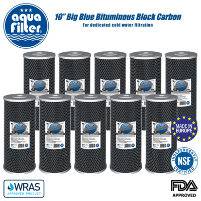 5 x Aquafilter 10/" CBC-BB//155170-43 bitumineux charbon briquette Filtre à Eau