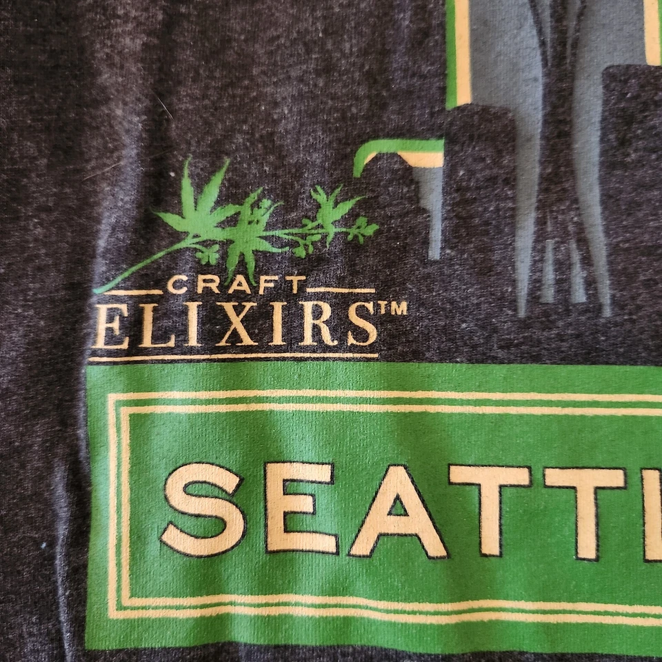 Craft Elixirs Marijuana Weed Sz M Sleeve Stripe Jersey V Neck Seattle Simple Fan Foto 3 de 4