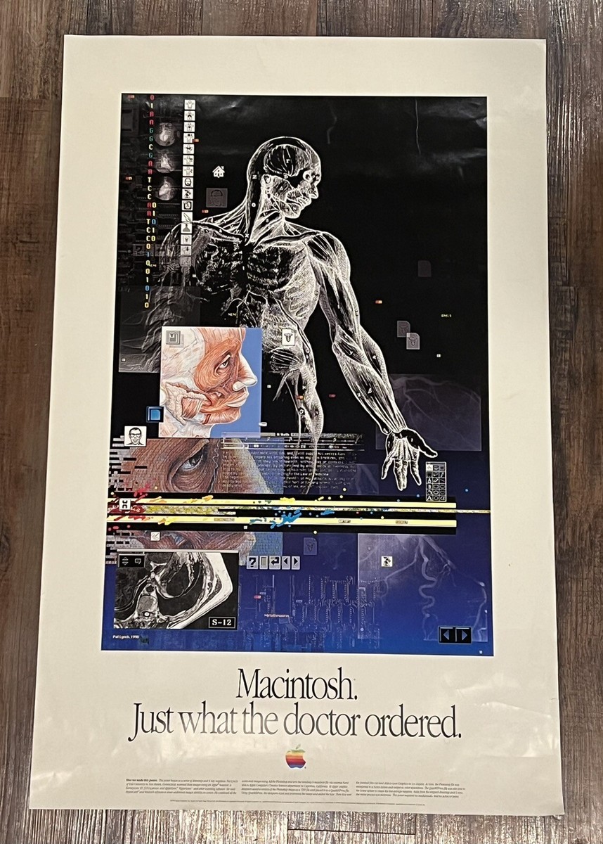 muku　Apple Poster Mcintosh Apple Computers Poster 1990 “…Just What The Doctor