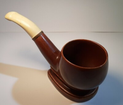Vintage Pipe Planter Smoking Shaving Cup 8'' Ash Tray  Read More
