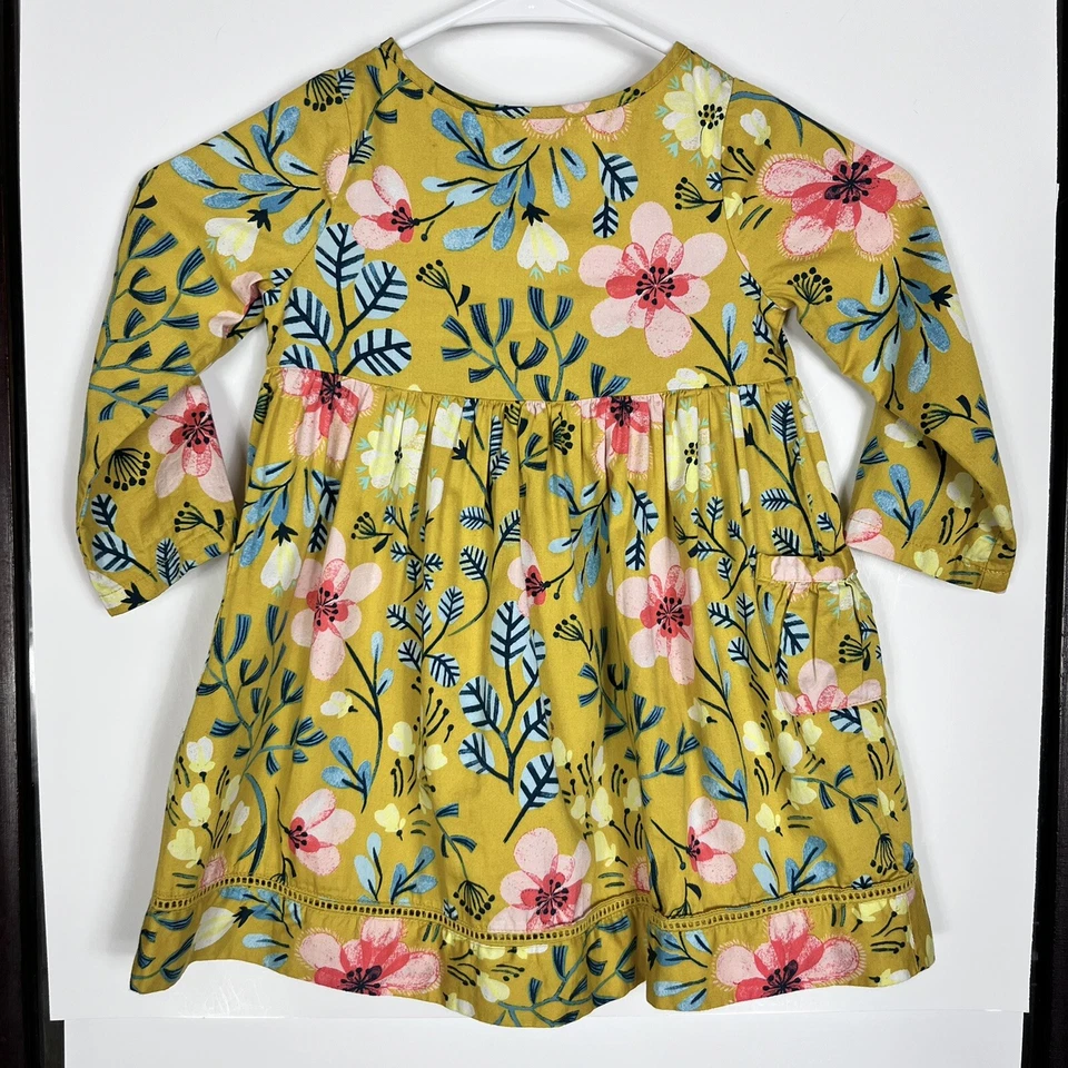 Vestido Floral Amarillo Mostaza Genuino Niños (Talla 2T) de Oshkosh Niña’s Foto 3 de 4
