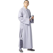 Summer Buddhist Shaolin Monk Robe Cotton Long Robes Gown Kung Fu Clothing