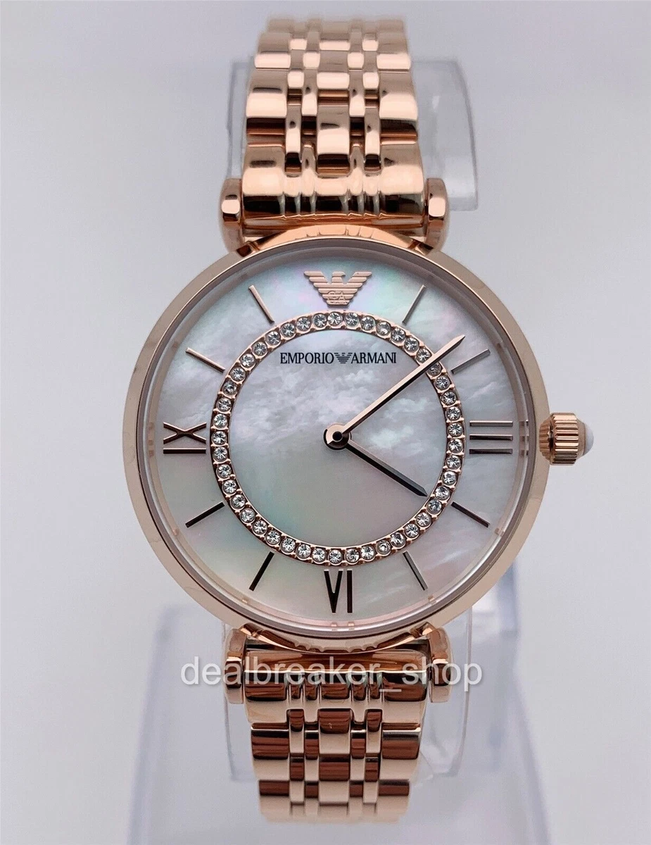 Emporio armani slim ladies clearance rose gold watch ar1909