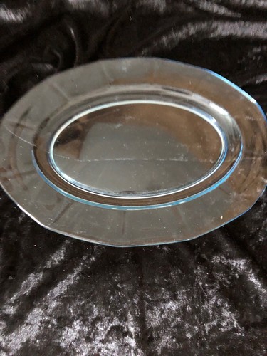 Vintage Fostoria glass FAIRFAX Blue 12" Platter - discontinued pattern - Picture 2 of 7