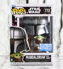 Funko Pop Star Wars Mandalorian With Grogu #772 Special Edition With Protector