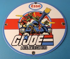Vintage Esso Gasoline Sign - GI Joe Gas Service Station American Porcelain Sign