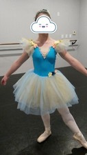 NWOT Women's Ballet Tutu Nutcracker Flowers Variation Blue Gold Tulle Adult Size