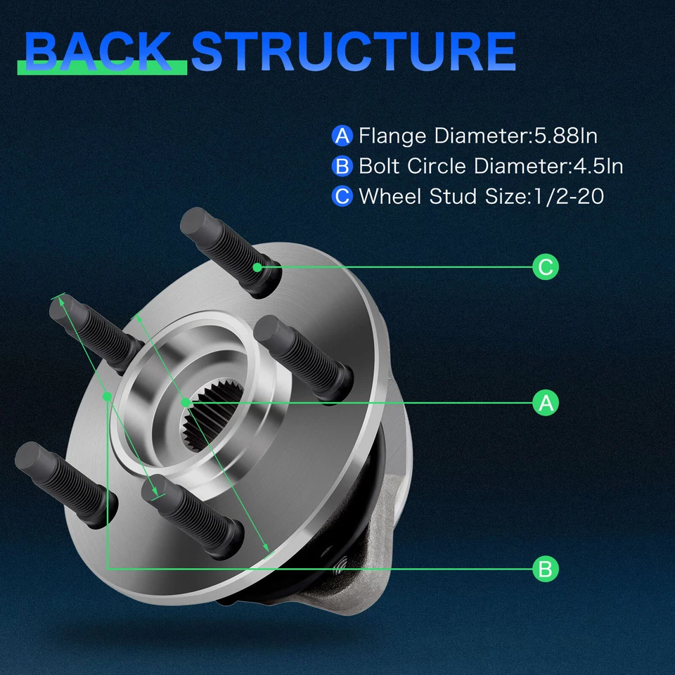 Cojinete de cubo de rueda delantera para Ford Ranger Mazda B4000 2001-2006 2007 2008 2009 4x4 Foto 3 de 4