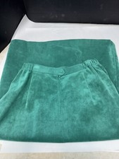 Vintage Ultrasuede Adolf Schulman Lilly Ann Green Soft Pencil Skirt Size 4