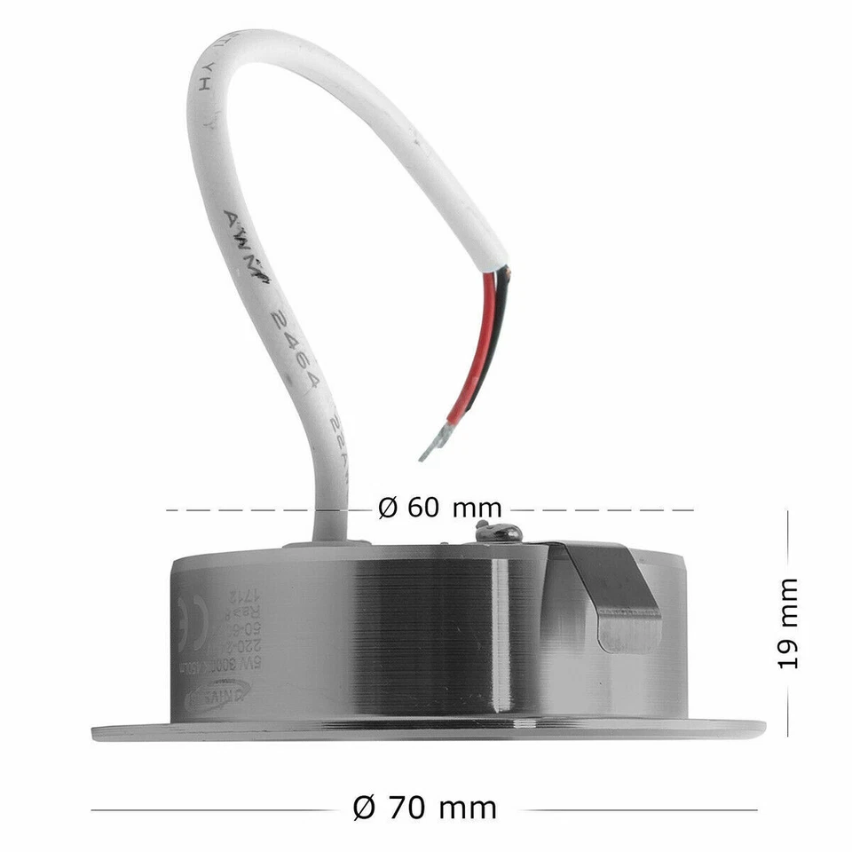 FARETTO LED INCASSO SLIM 5W LUCE FREDDA 6000K OPACO ALETTE MOBILI MENSOLE CAPPA - Immagine 2 di 4