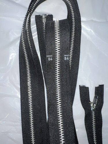 3 new 84" YKK nickel-color metal black tape separating zippers. Never used - Picture 4 of 4