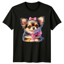 Maglietta simpatica cane chihuahua con fiocco, regalo amante del cucciolo
