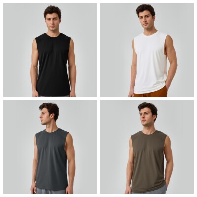 Men Loose Sports Vest Breathable Summer Fitness Running Sports Quick Dry Tops