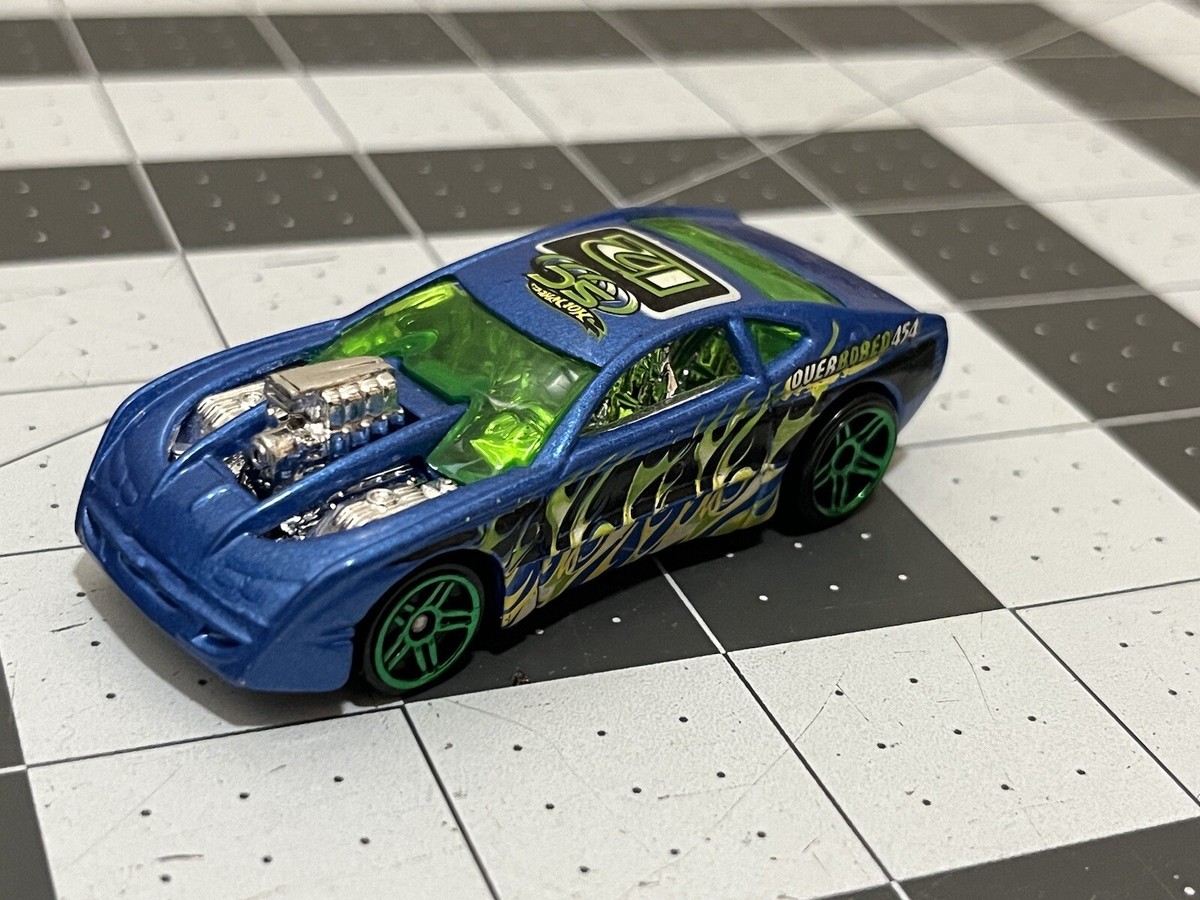 Hot Wheels Blue Overbored 454 - 2001 Blue w/ Green Flames | eBay