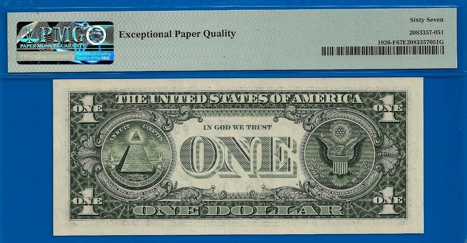 2001 $1 Federal Reserve Note PMG 67EPQ 2nd finest courtesy autograph low serial - Image 4 of 4
