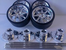 200202 124 Scale Chrome Wheels Tires For Motormax 1979 Ford F-150 Custom